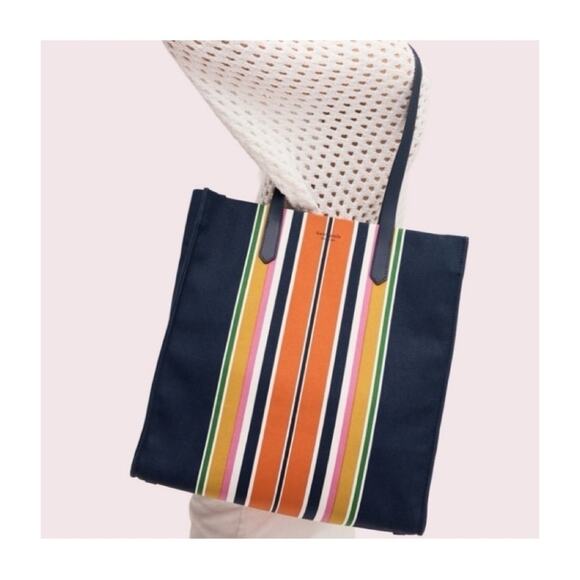 Kate Spade Kitt Large Striped Tote - Picture 1 of 16